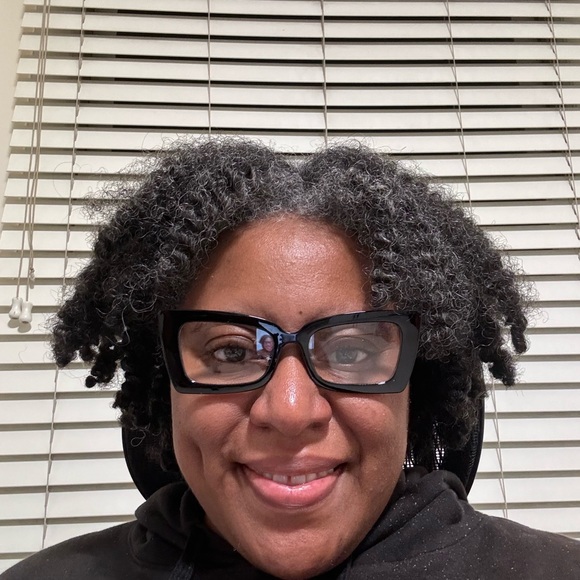 Bold Black Rectangular Glasses with Geometric Design - Picture 7 of 7